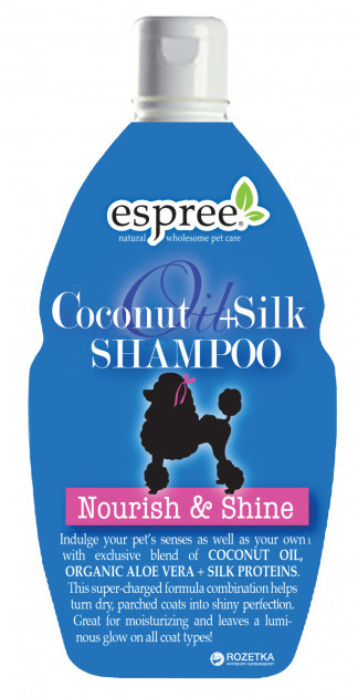 

Шампунь Espree Coconut Oil & Silk Shampoo с кокосовым маслом и протеинами шелка для собак 3.79 л (е01823)