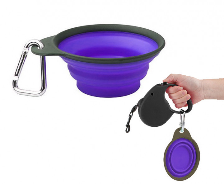 

Миска складная дорожная маленькая Collapsible Travel Cup-Small фиолетовая Dexas BGL-DX-38