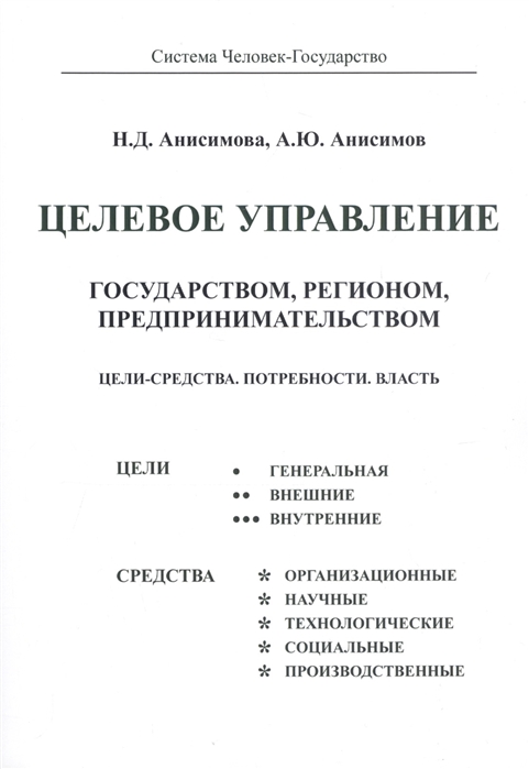 

Целевое управление государством, регионом, предпринимательством. Цели-Средства. Потребности. Власть (1795527)