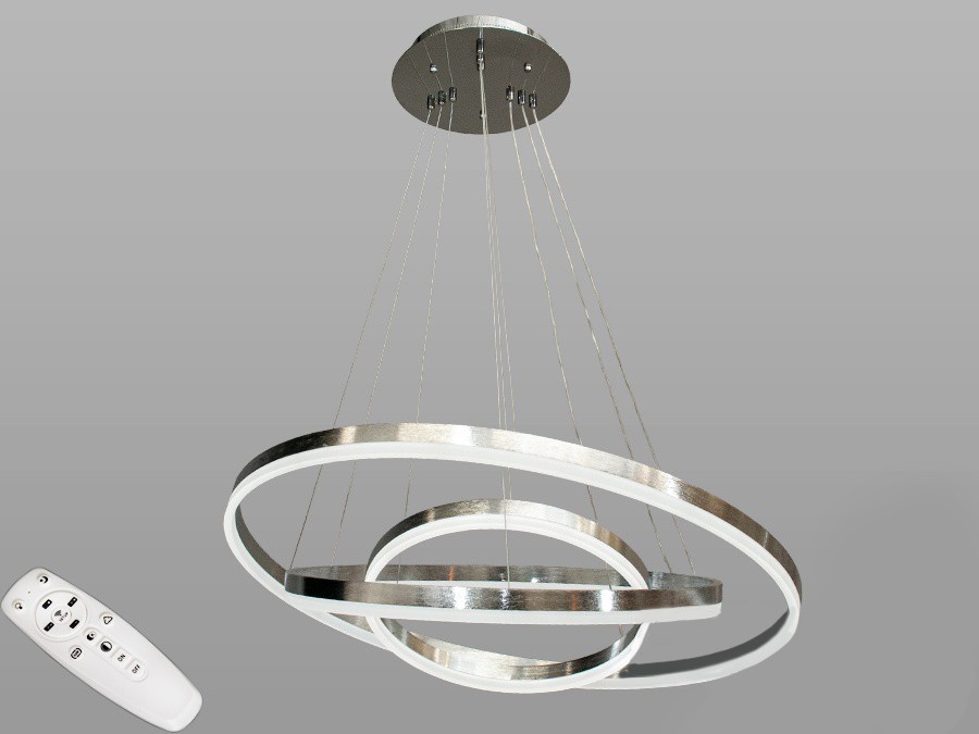 

Подвесная современная светодиодная люстра AlexMosh с диммером 160W цвет хром (118 )