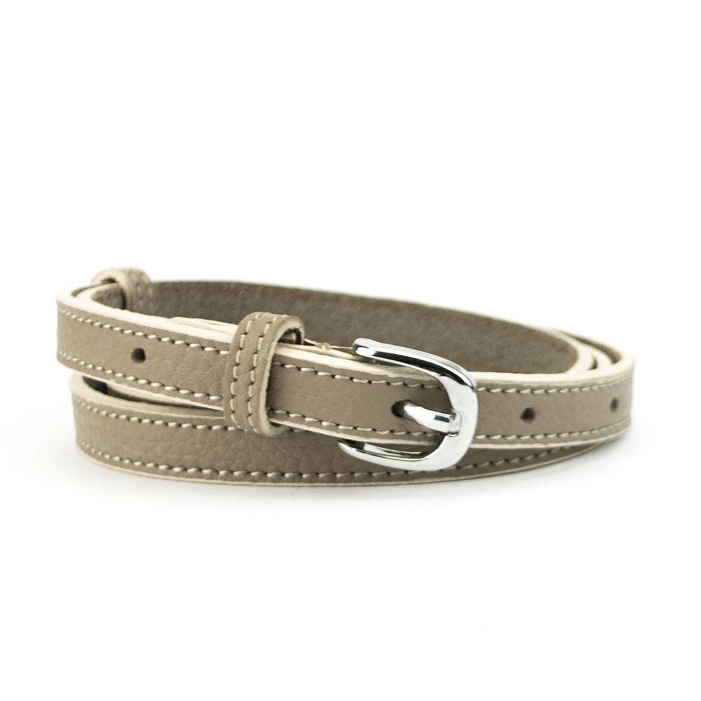 

Женский кожаный ремень узкий кремовый PS-1545 cream (110 см)
