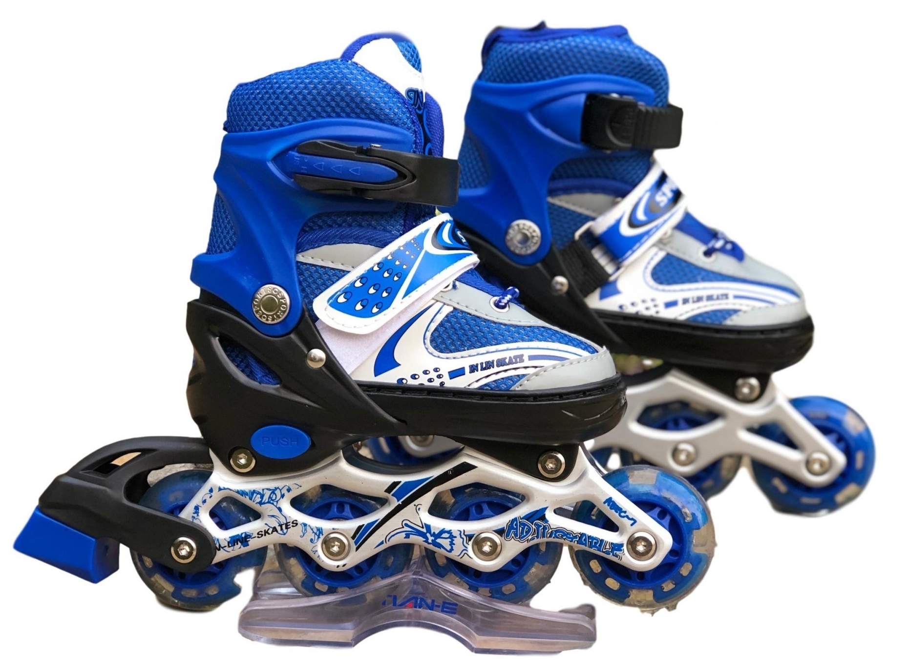 

Роликовые коньки раздвижные In Lin Skate 129A Ролики с подсветкой колес (S 29-33) Синие