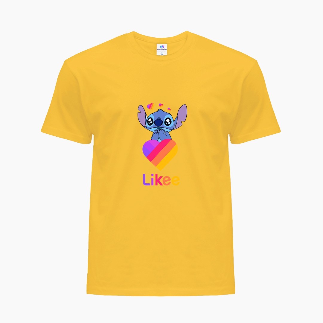 

Детская футболка Лайк Стич (Likee Stitch) (25186-1596) 104-110 см Хлопок Желтый