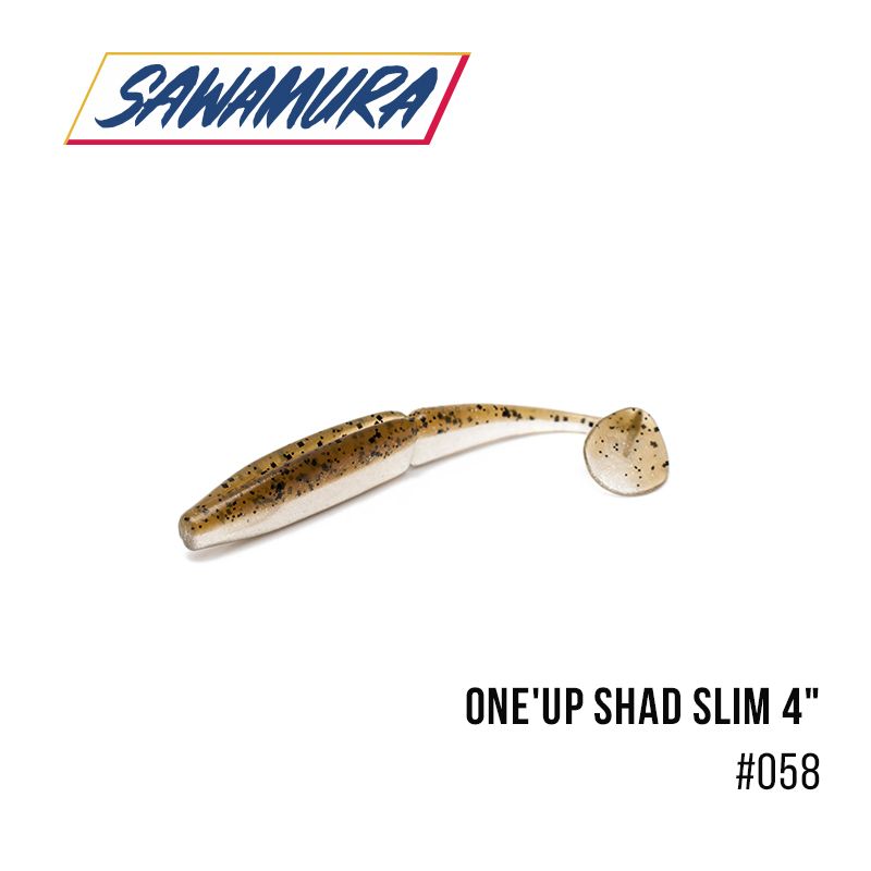 

Виброхвост Sawamura One'Up Shad Slim 4'' (6 шт.) (058)