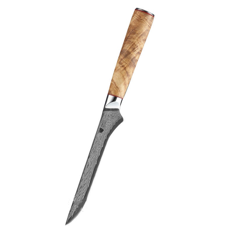 

Нож обвалочный универсальный AUS-10 сталь 67 слоев лезвие 14 см. Damascus DK-OK 4006 olivewood handle