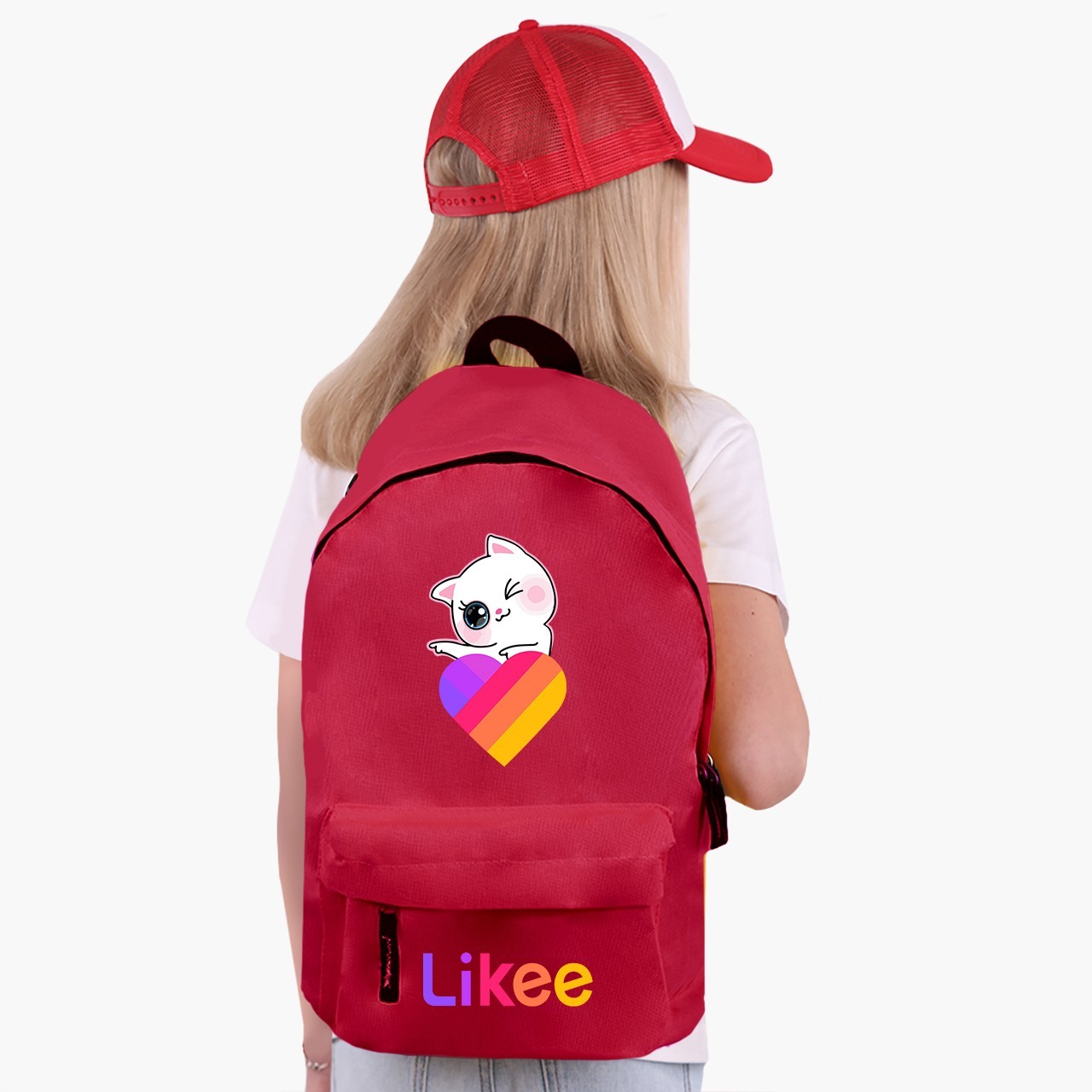 

Рюкзак детский Лайк Кот (Likee Cat) (9263-1595) 17 л Красный