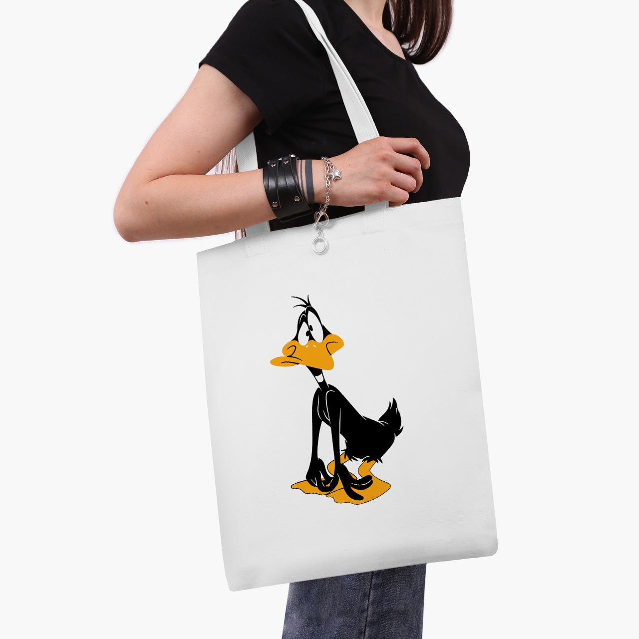 

Эко сумка шоппер Луни Тюнз Даффи Дак (Looney Tunes Daffy Duck) (9227-2883) 41x35 см Белый