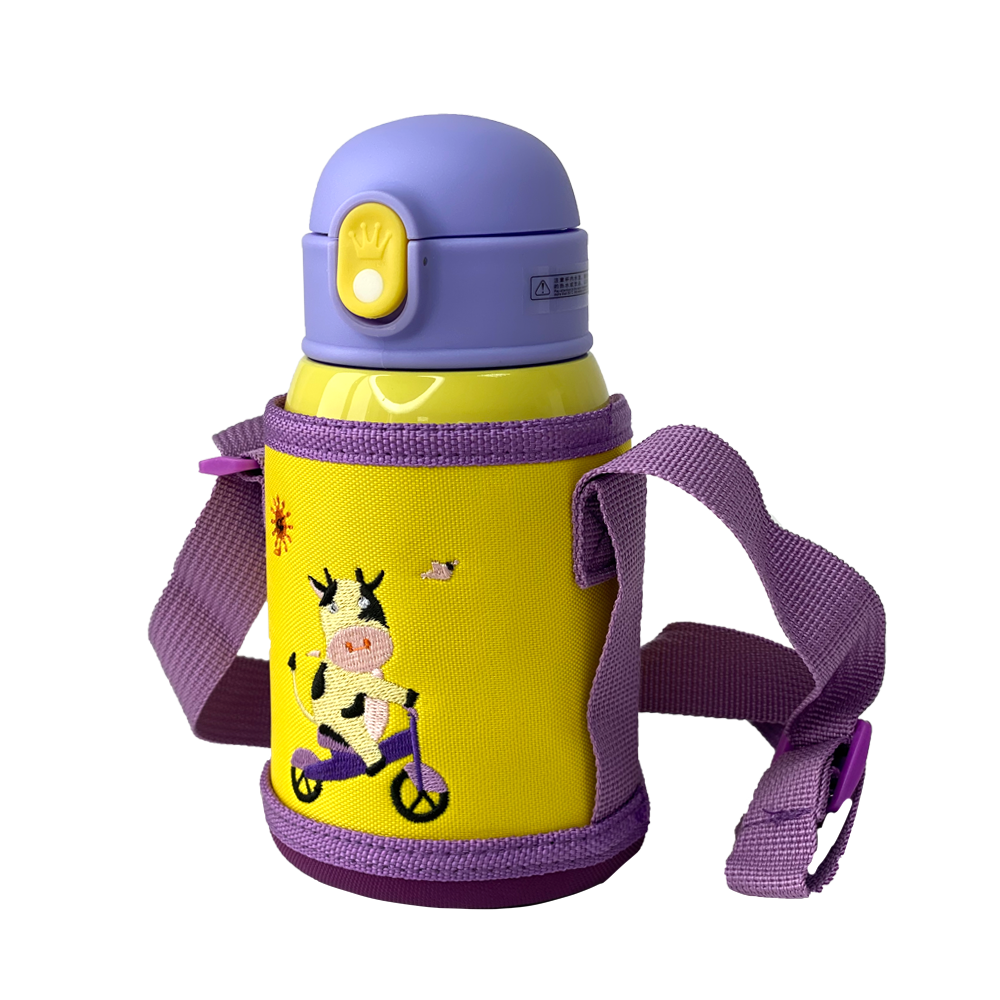 

Детский термос-поилка в сумке с чашкой 3 в 1 (жёлтый) 450 ml