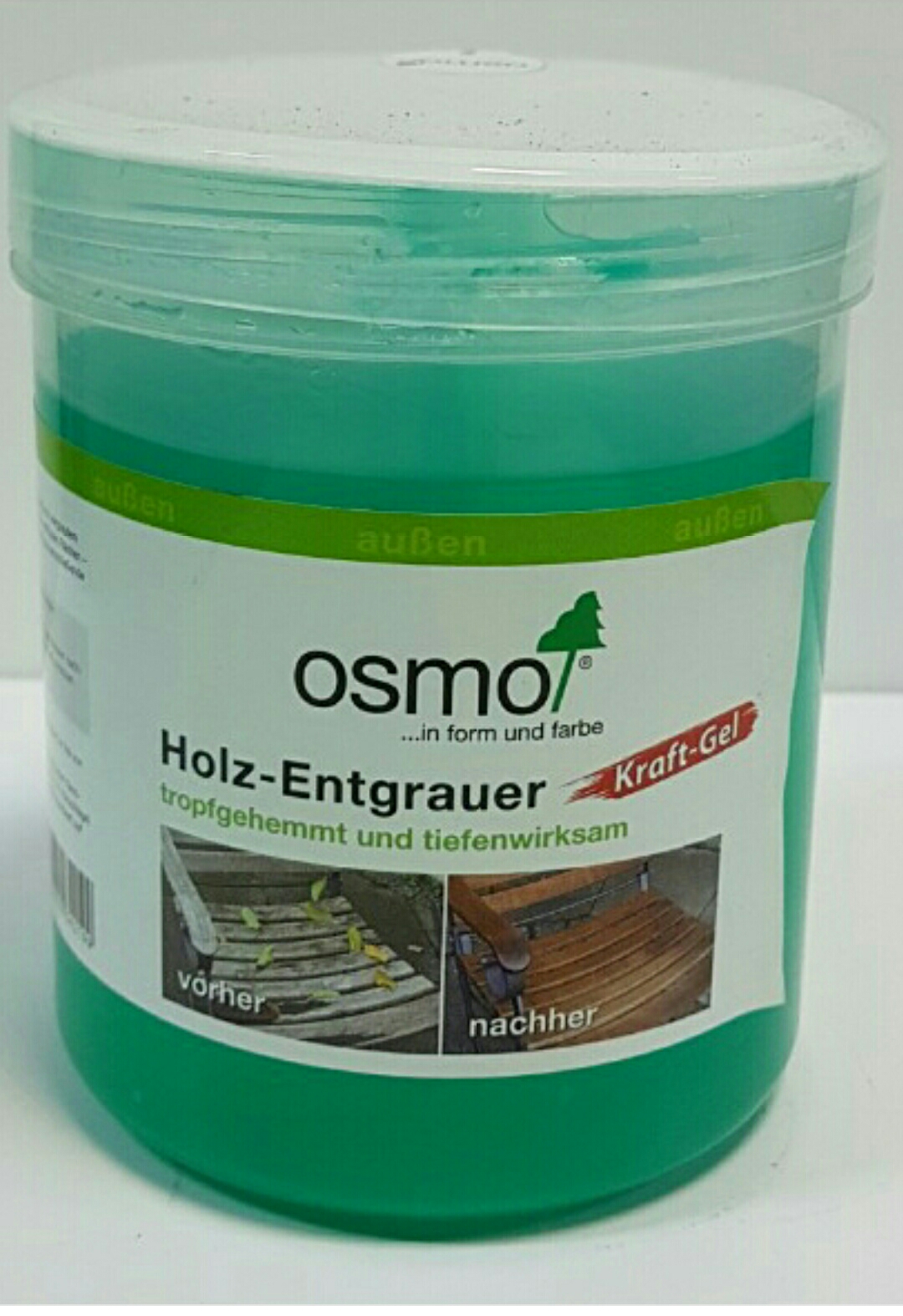 

Гель для удаления серого слоя древесины OSMO KRAFT GEL Holz – Entgrauer 6609 – бесцветный (зеленый) 2.5 л.