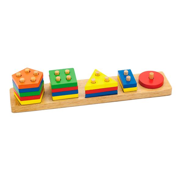 

Деревянная логическая пирамидка Viga Toys Геометрические фигуры разноцветные