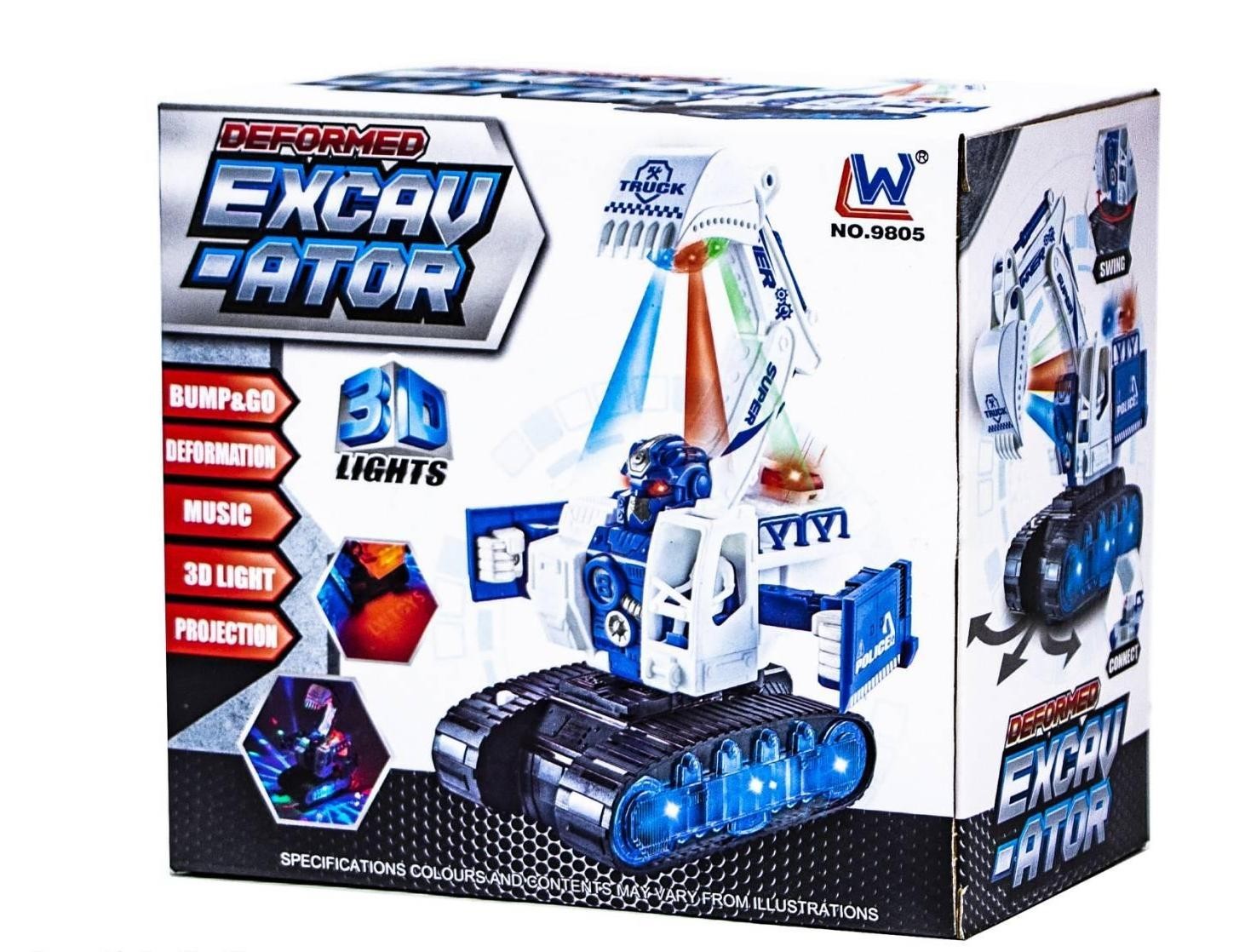 

Экскаватор многофункциональный музыкальный Nika Toys Белый/Синий (9805)