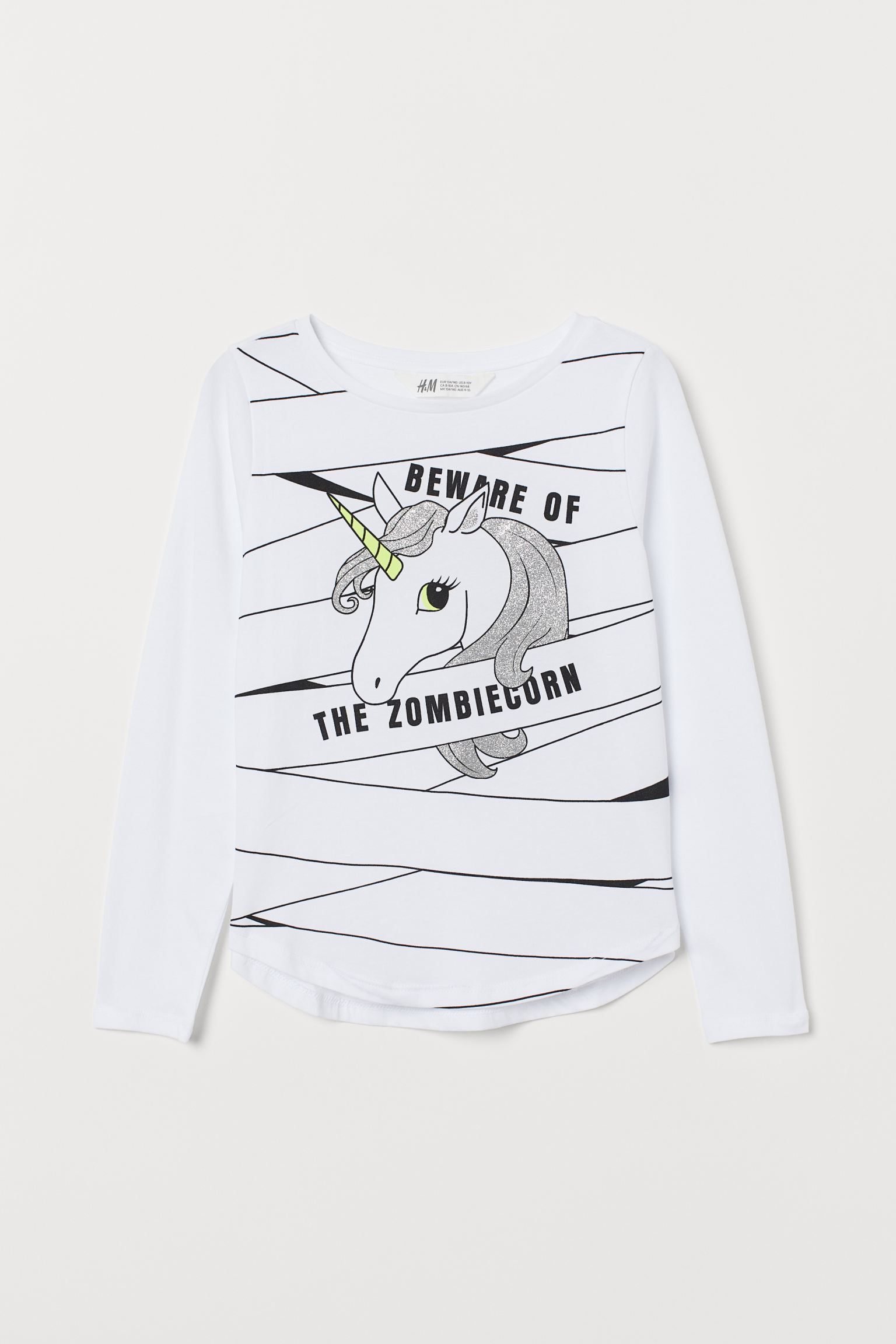 

Лонгслив H&M 146 152см белый принт 15048110050