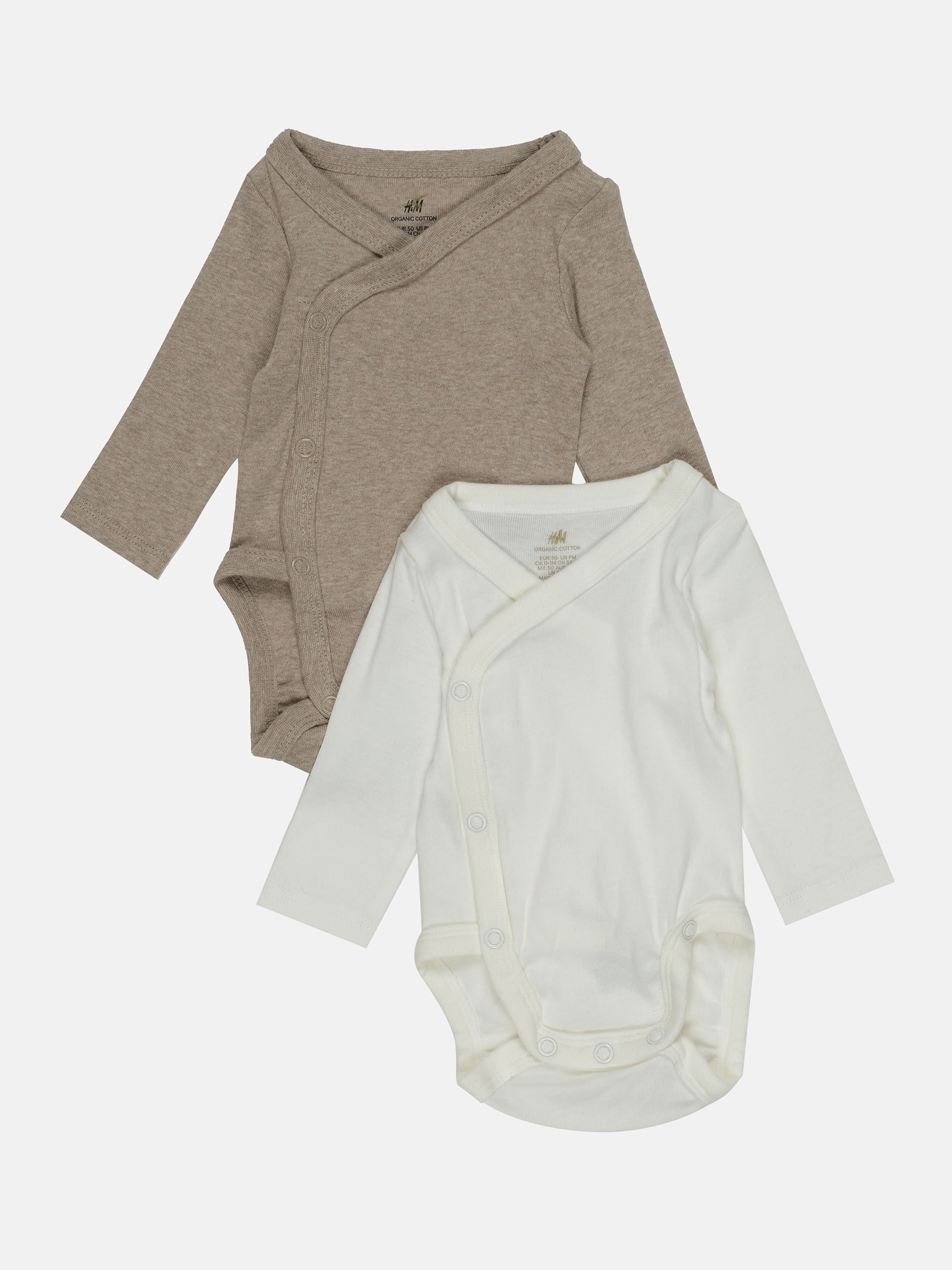 

Боди (2шт) H&M 50см белый, бежевый 15028143062