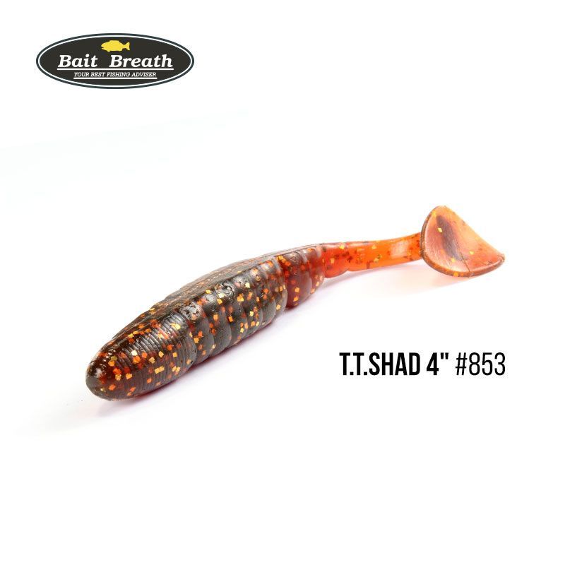 

Приманка Bait Breath T.T.Shad 4'' (6 шт) (S853 motor oil／Gold)