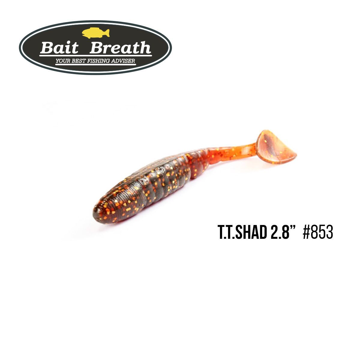 

Приманка Bait Breath T.T.Shad 2,8'' (7 шт) (S853 motor oil／Gold)