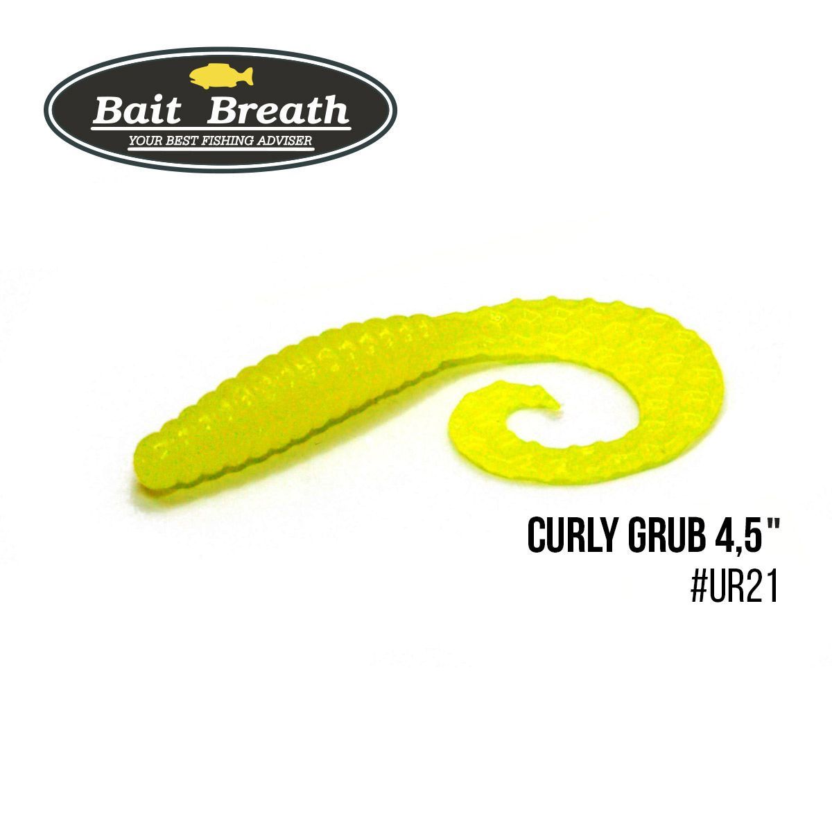 

Приманка Bait Breath Curly Grub 4,5'' (8шт) (Ur21 Ｙｅｌｌｏｗ)