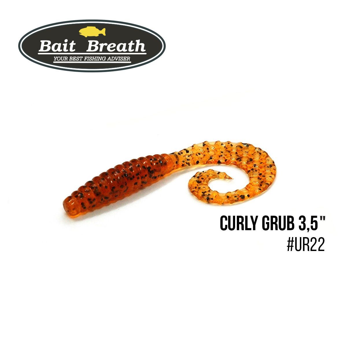 

Приманка Bait Breath Curly Grub 3,5'' (10шт) (Ur22 Orange/pumpkin/seed)
