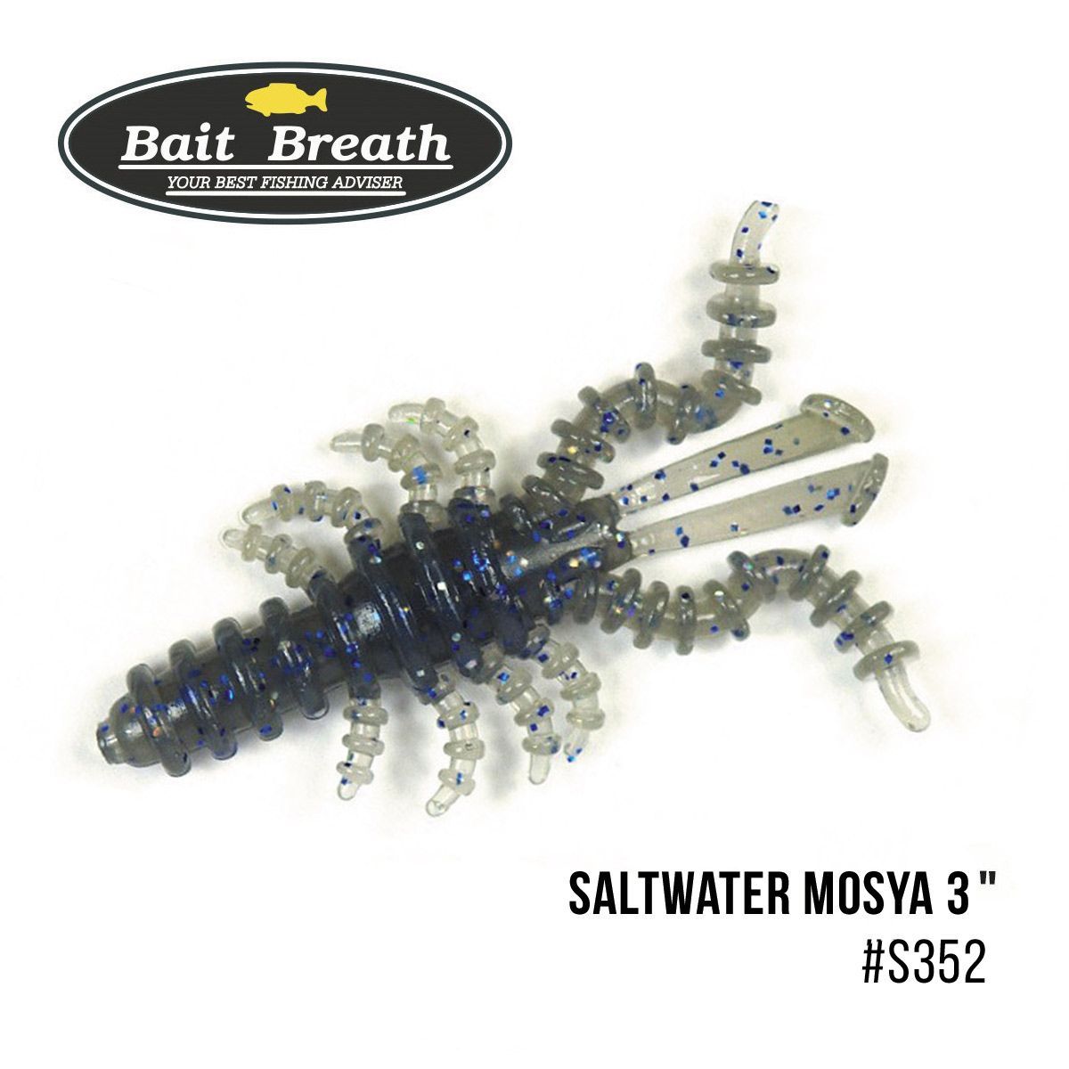 

Приманка Bait Breath Saltwater Mosya 3'' (6 шт.) (S352 UV Ｈologram Smoke／Blue)
