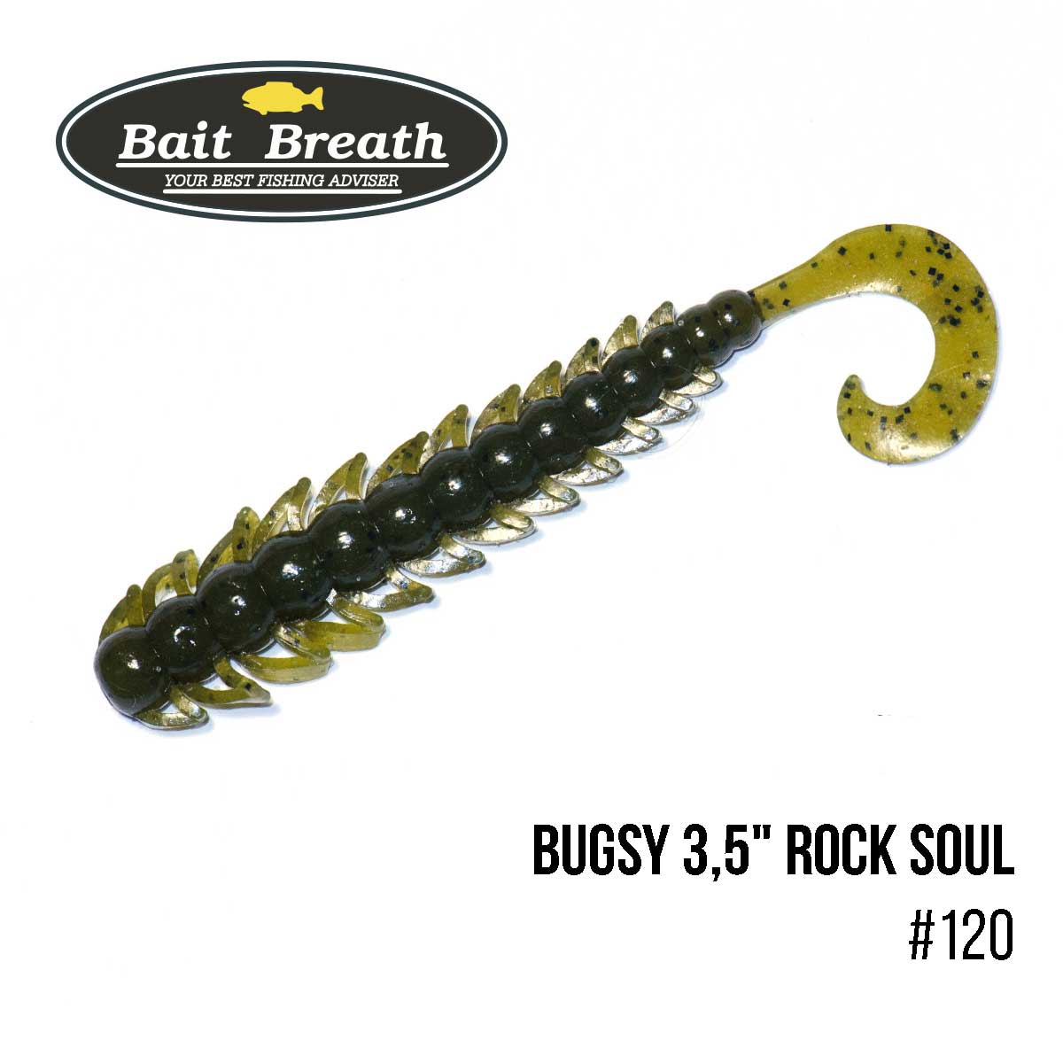 

Приманка Bait Breath BUGSY 3,5'' Rock Soul (10 шт.) (120 Green Pumpkin/Seed)