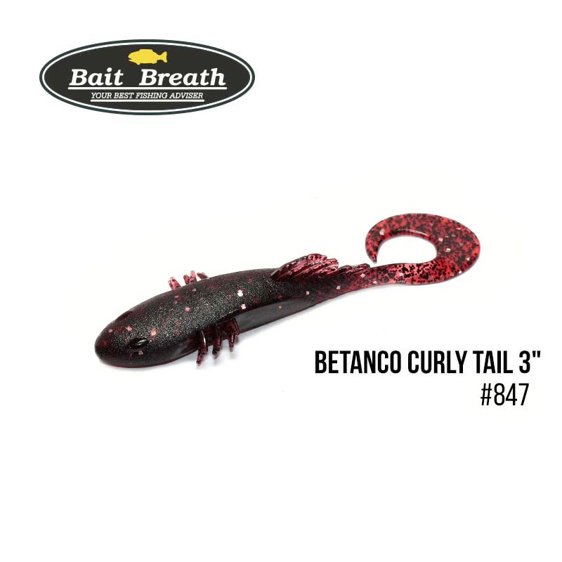 

Приманка Bait Breath BeTanCo Curly Tail 3'' (6 шт.) (S847 Blood red／Silver)