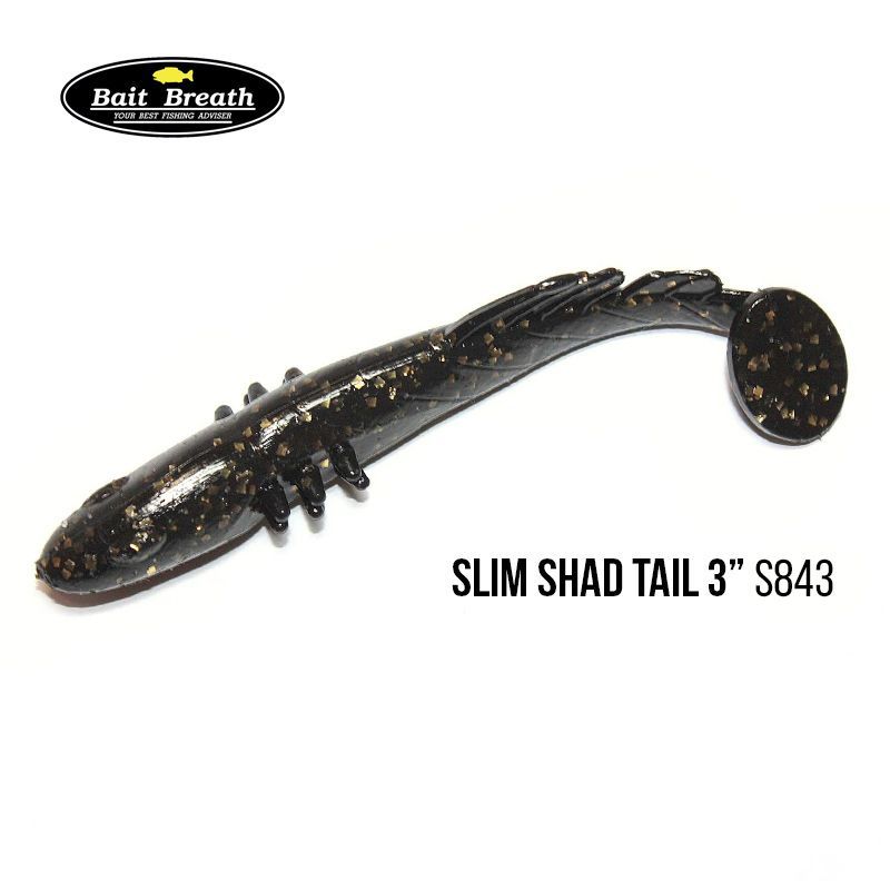 

Приманка Bait Breath BeTanCo Shad Tail Slim 3'' (8 шт.) (S843 Black／Gold)