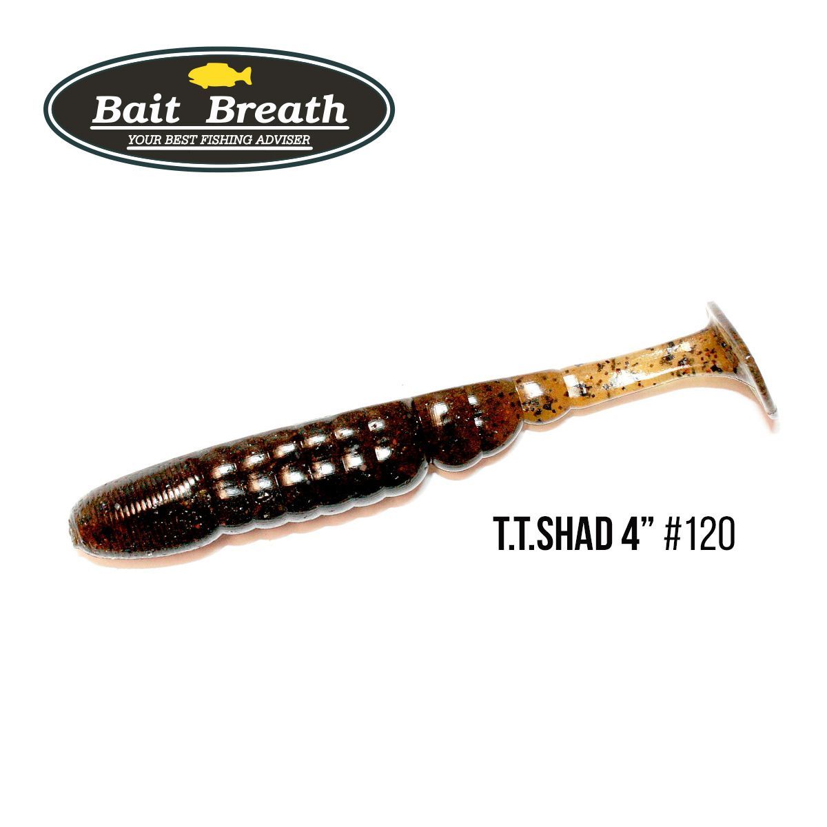 

Приманка Bait Breath T.T.Shad 4'' (6 шт) (120 BYS Green Pumpkin/Seed )