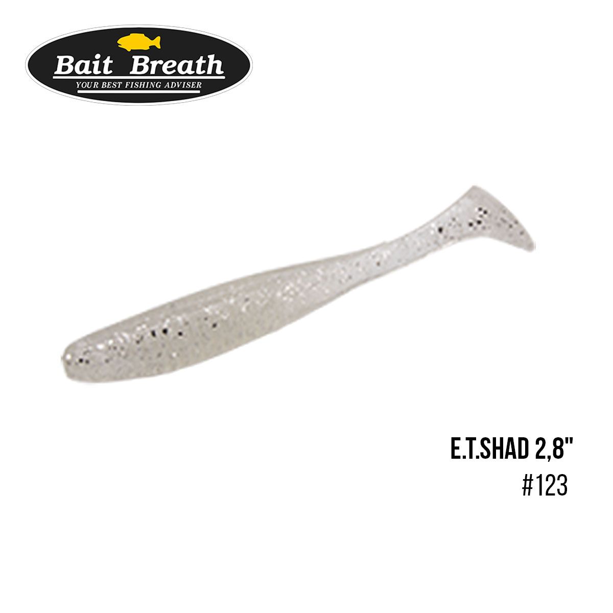 

Приманка Bait Breath E.T.Shad 2,8'' (8 шт) (123 Clear white / silver)