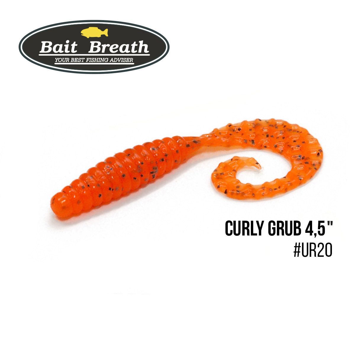 

Приманка Bait Breath Curly Grub 4,5'' (8шт) (Ur20 orange/seed)