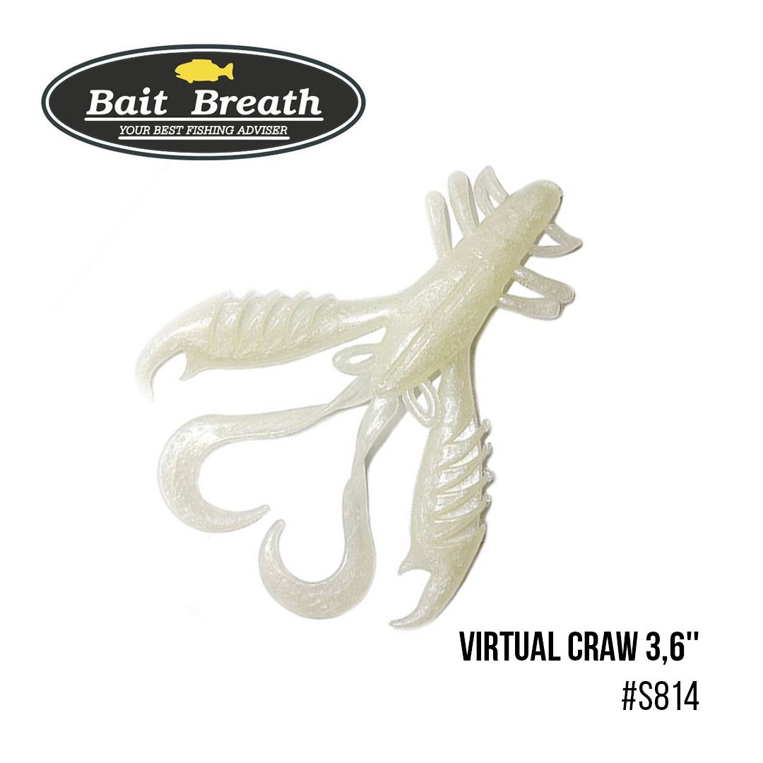 

Приманка Bait Breath Virtual Craw 3,6'' (8шт.) (S814 Grow pearl)
