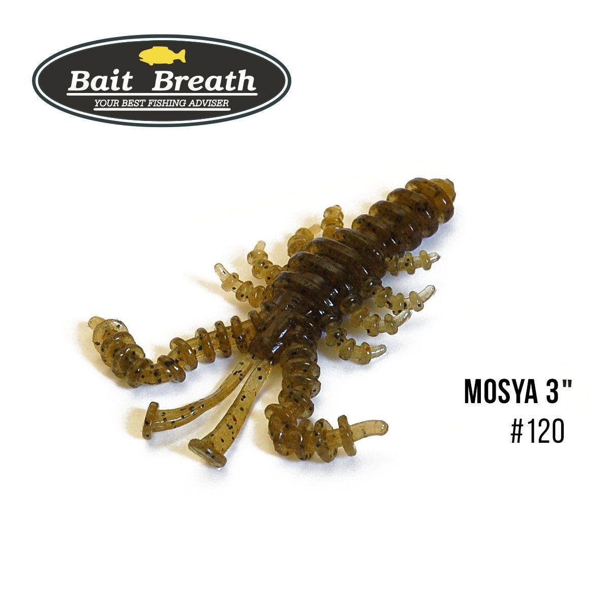 

Приманка Bait Breath U30 Mosya 3'' (6шт.) (120 Green Pumpkin/Seed)