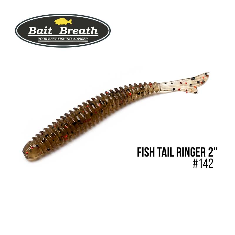 

Приманка Bait Breath U30 Fish Tail Ringer 2'' (10шт.) (142 Green Pumpkin/Black・Red Flake)
