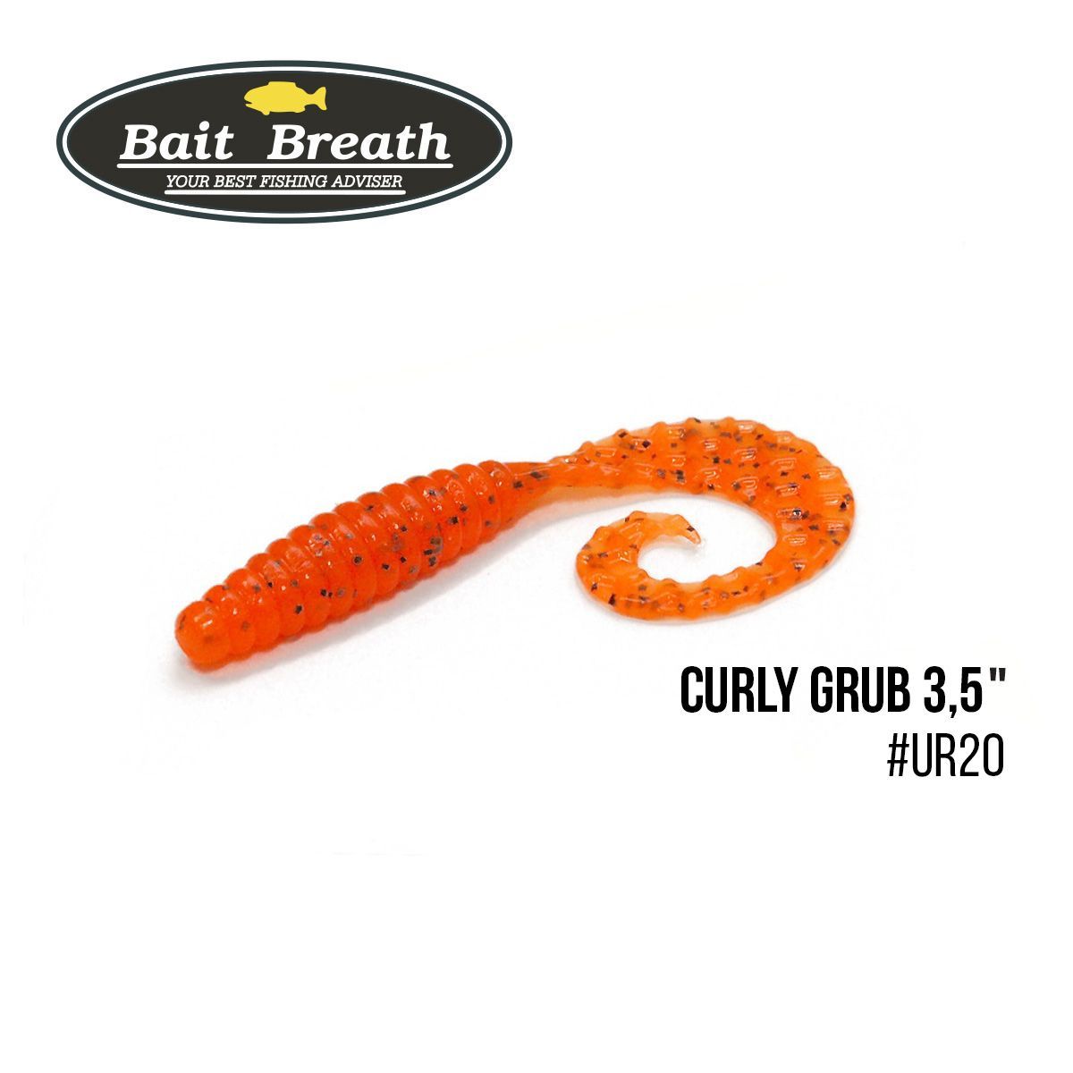 

Приманка Bait Breath Curly Grub 3,5'' (10шт) (Ur20 orange/seed)