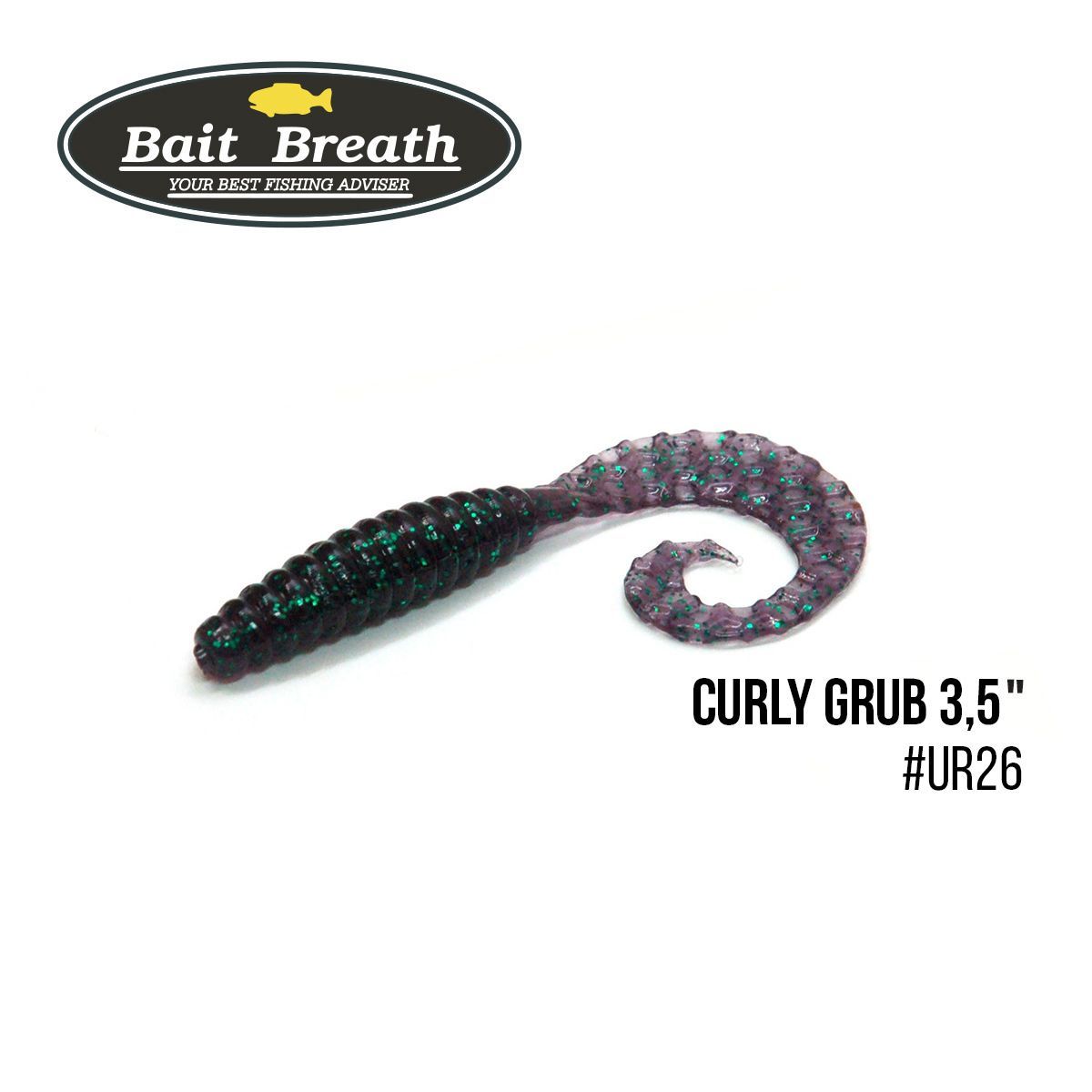 

Приманка Bait Breath Curly Grub 3,5'' (10шт) (Ur26 Junberg/green*seed)
