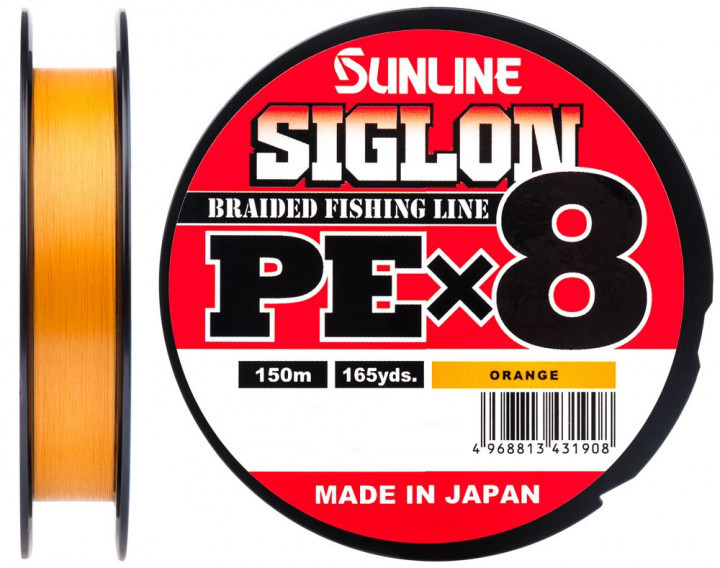 

Шнур Sunline Siglon PE х8 150m (оранж.) #1.0/0.171mm 16lb/7.7kg (93329)