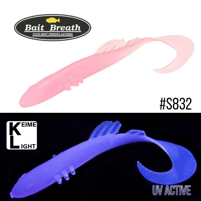 

Приманка Bait Breath BeTanCo Slim Curly 3'' (8шт) (S832 Grow Pink ／Keime light)