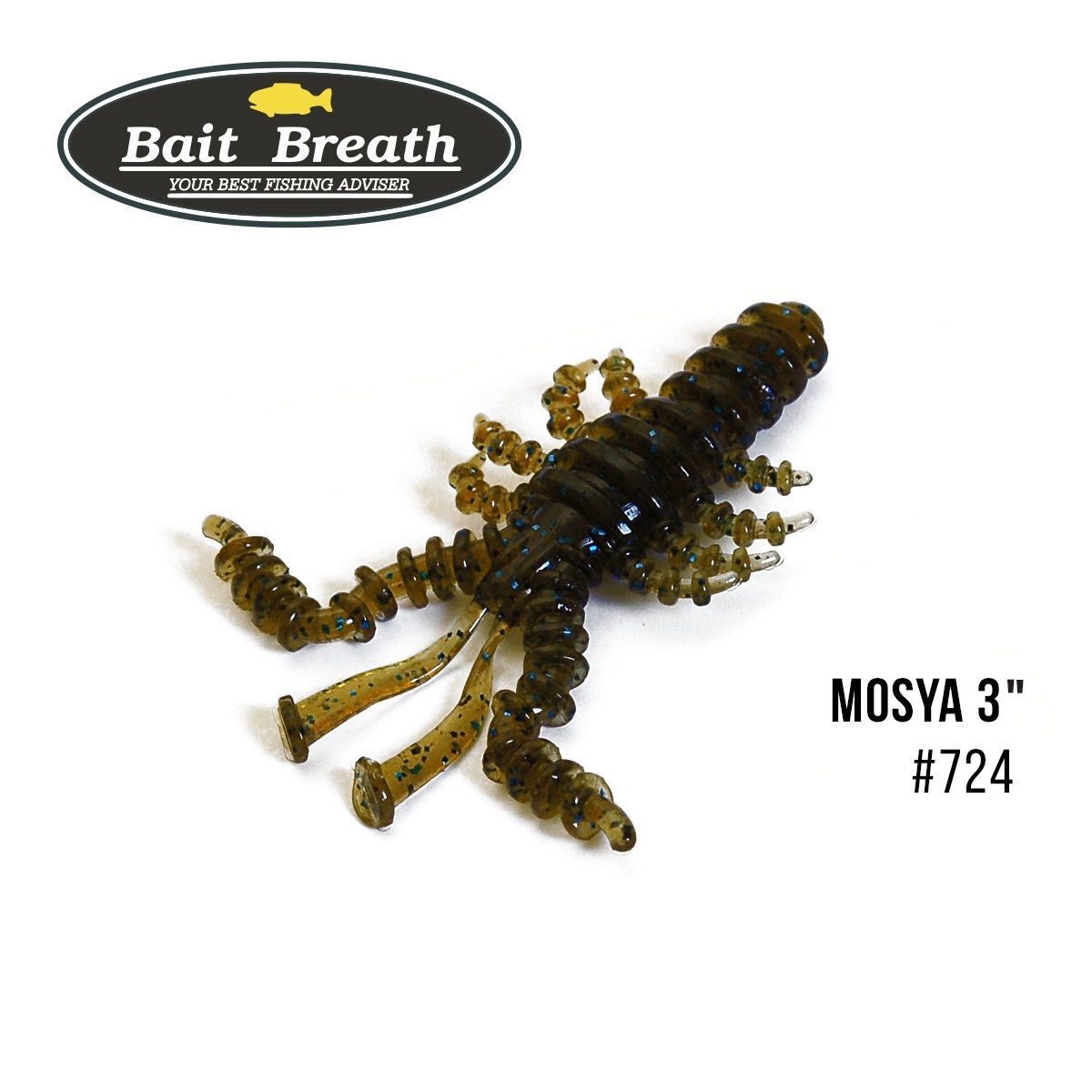 

Приманка Bait Breath U30 Mosya 3'' (6шт.) (724 Green Pumpkin/Blue)