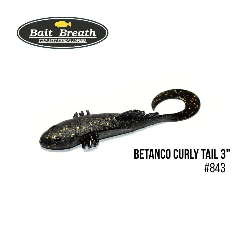 

Приманка Bait Breath BeTanCo Curly Tail 3'' (6 шт.) (S843 Black／Gold)