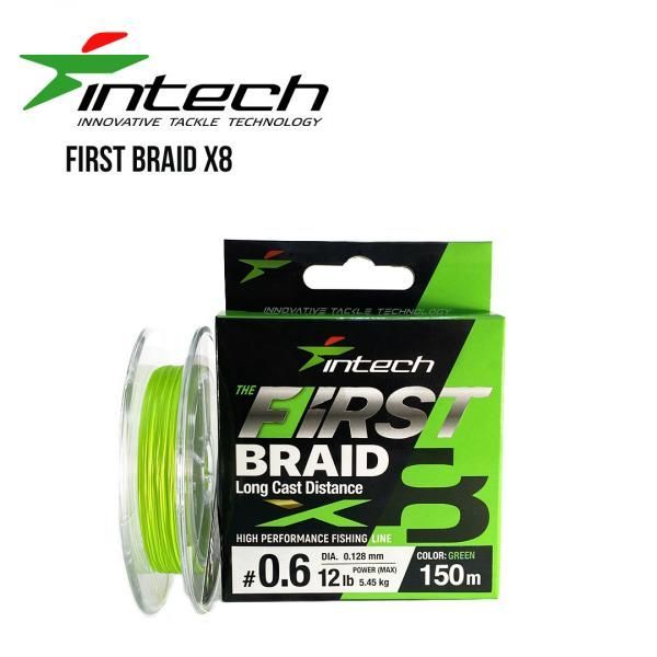 

Шнур плетеный Intech First Braid X8 Green 100m (0.6 (12lb/5.45kg))