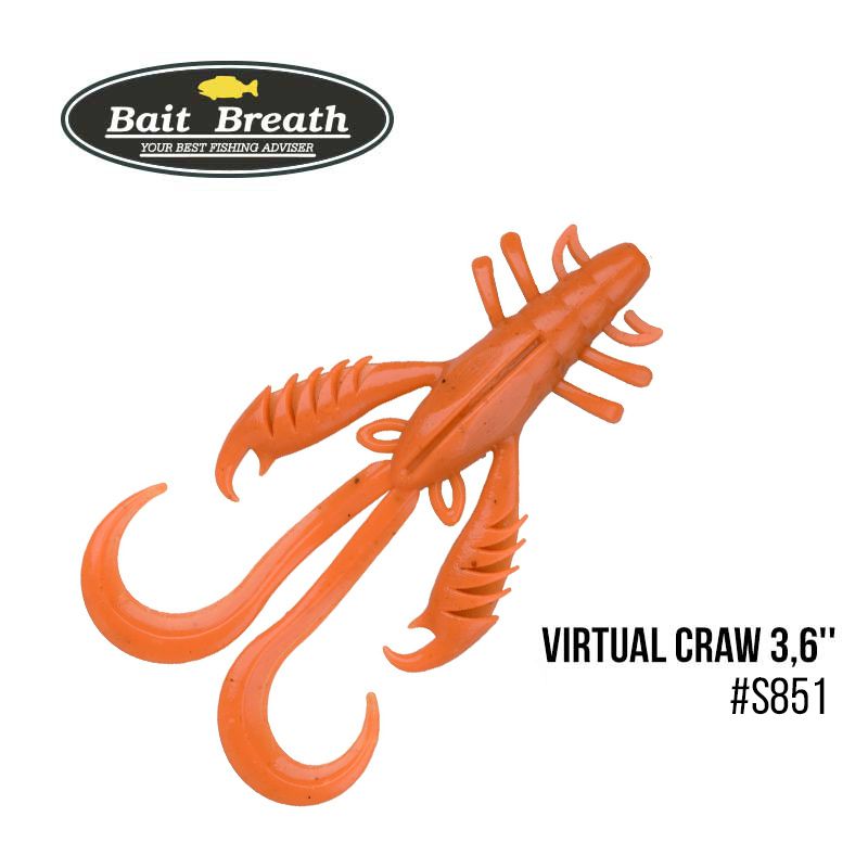 

Приманка Bait Breath Virtual Craw 3,6'' (8шт.) (S851 MAD ORANGE)