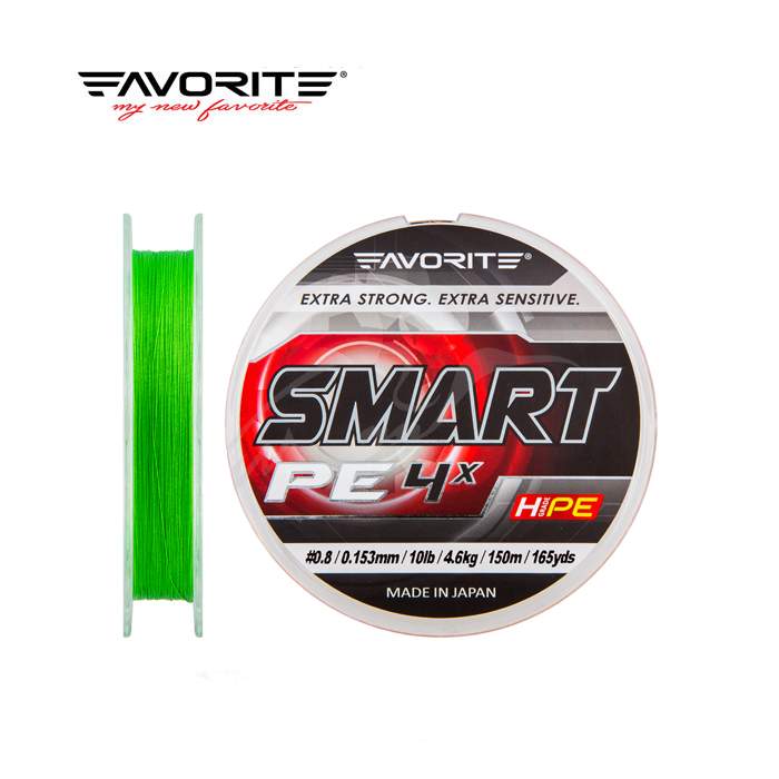 

Шнур Favorite Smart PE 4x 150м (салат.) #2.5/0.256мм 13кг (4230)