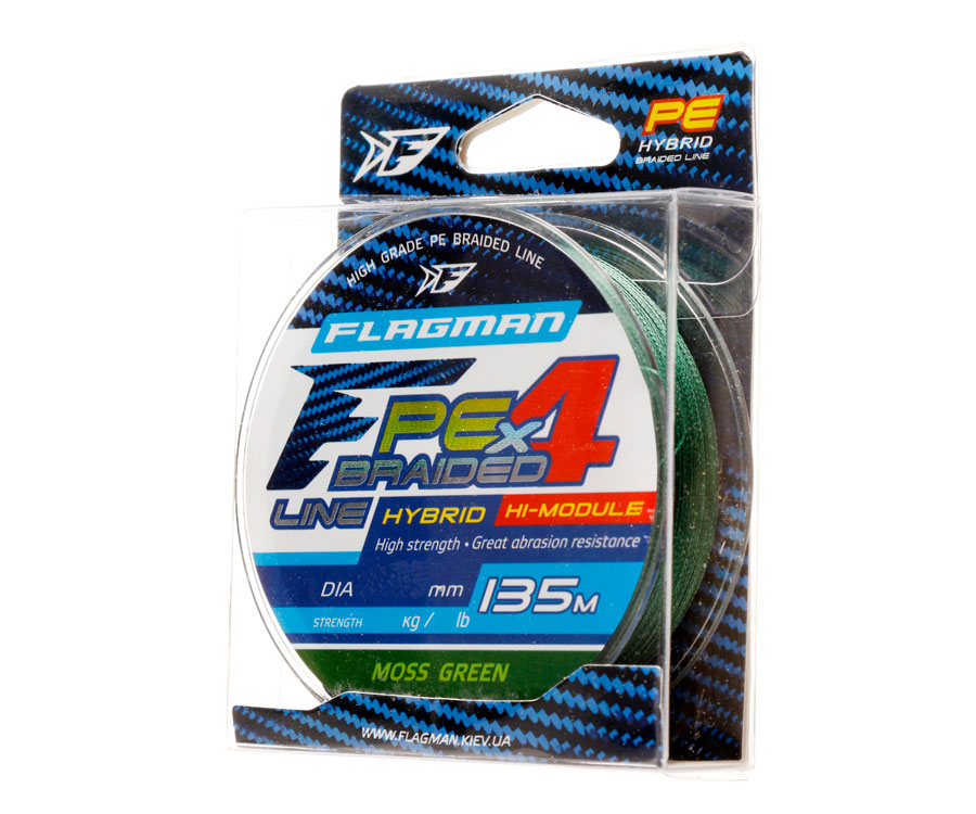 

Шнур Flagman PE Hybrid F4 135m MossGreen 0,08mm. 3,6кг/8lb (111124)