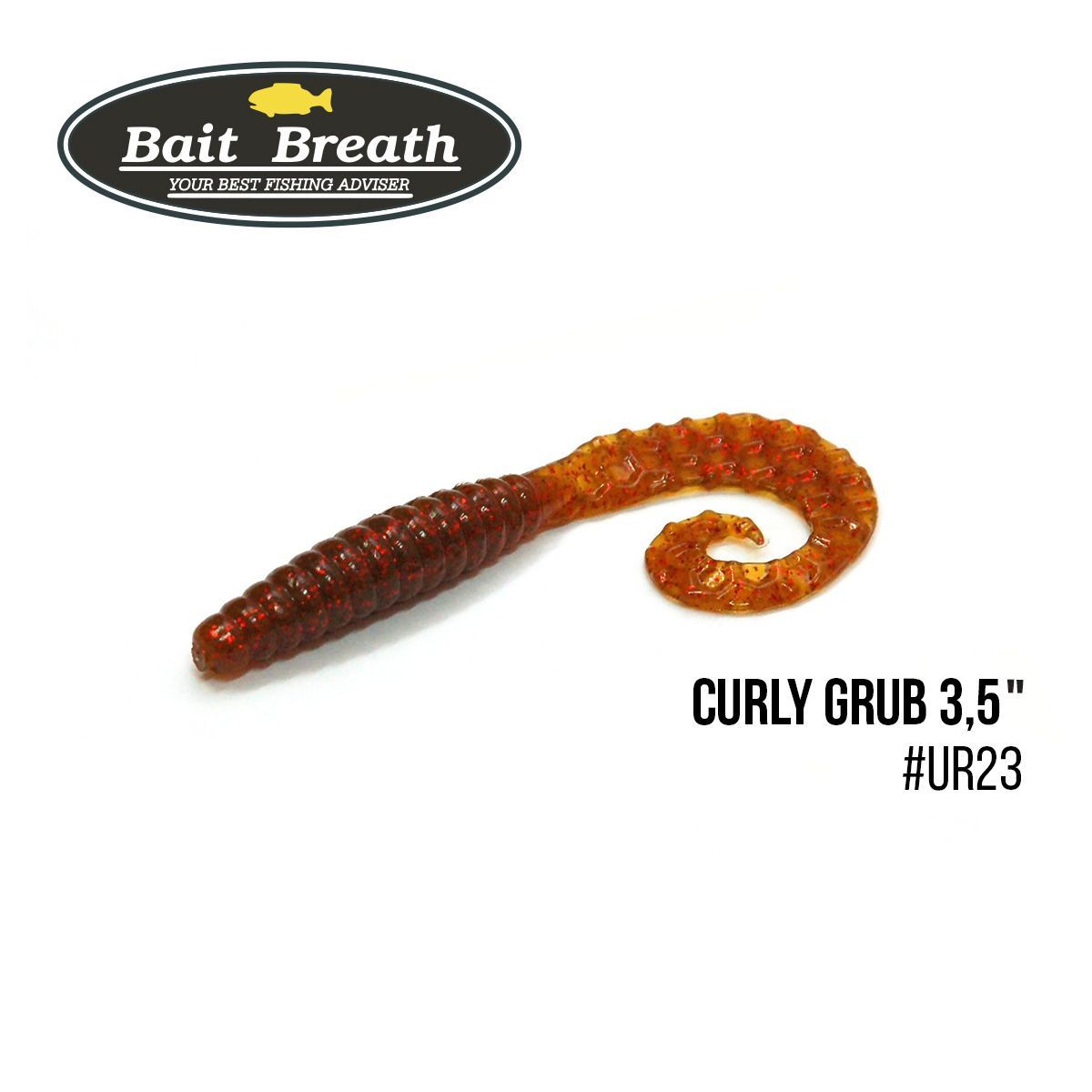 

Приманка Bait Breath Curly Grub 3,5'' (10шт) (Ur23 Pumpkin/red)