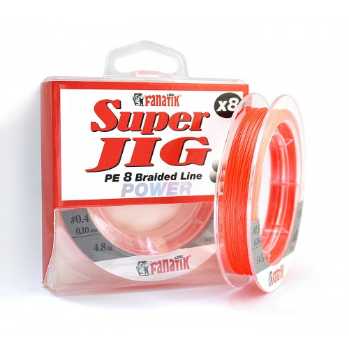

Шнур FANATIK Super Jig PE X8 120 м. (#0,4 ) 0,10мм. ORANGE (86632)