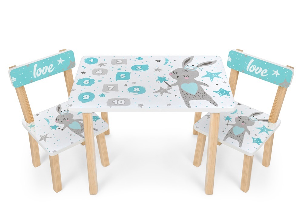 

Столик с 2-мя стульчиками Bambi Love Rabbit 501-114 Grey / Pink (501-114)