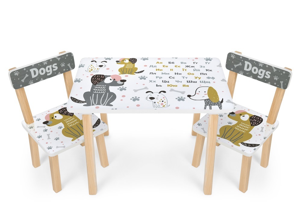 

Столик с 2-мя стульчиками Bambi Dogs 501-116(UA) White / Grey (501-116(UA))