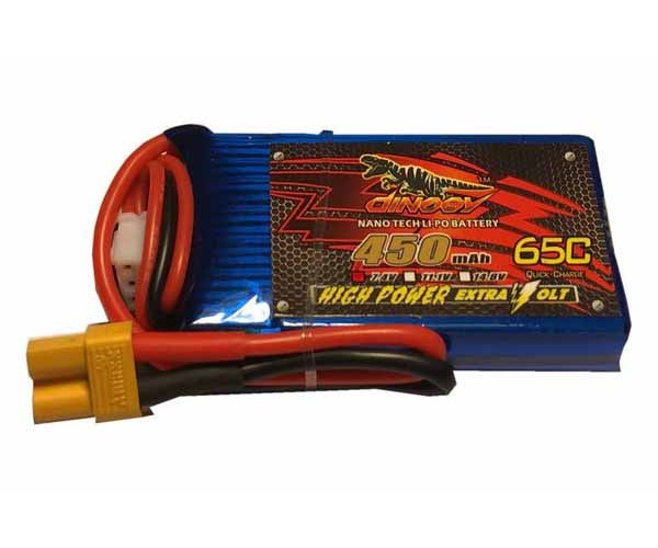 

Аккумулятор Dinogy Li-Pol 450mAh 7.4V 2S 65C XT30