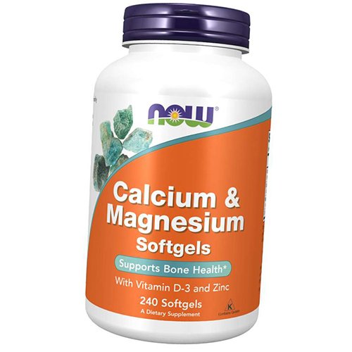 

Кальций, Магний, Цинк и Витамин Д3, Calcium & Magnesium, Now Foods 240гелкапс (36128004)