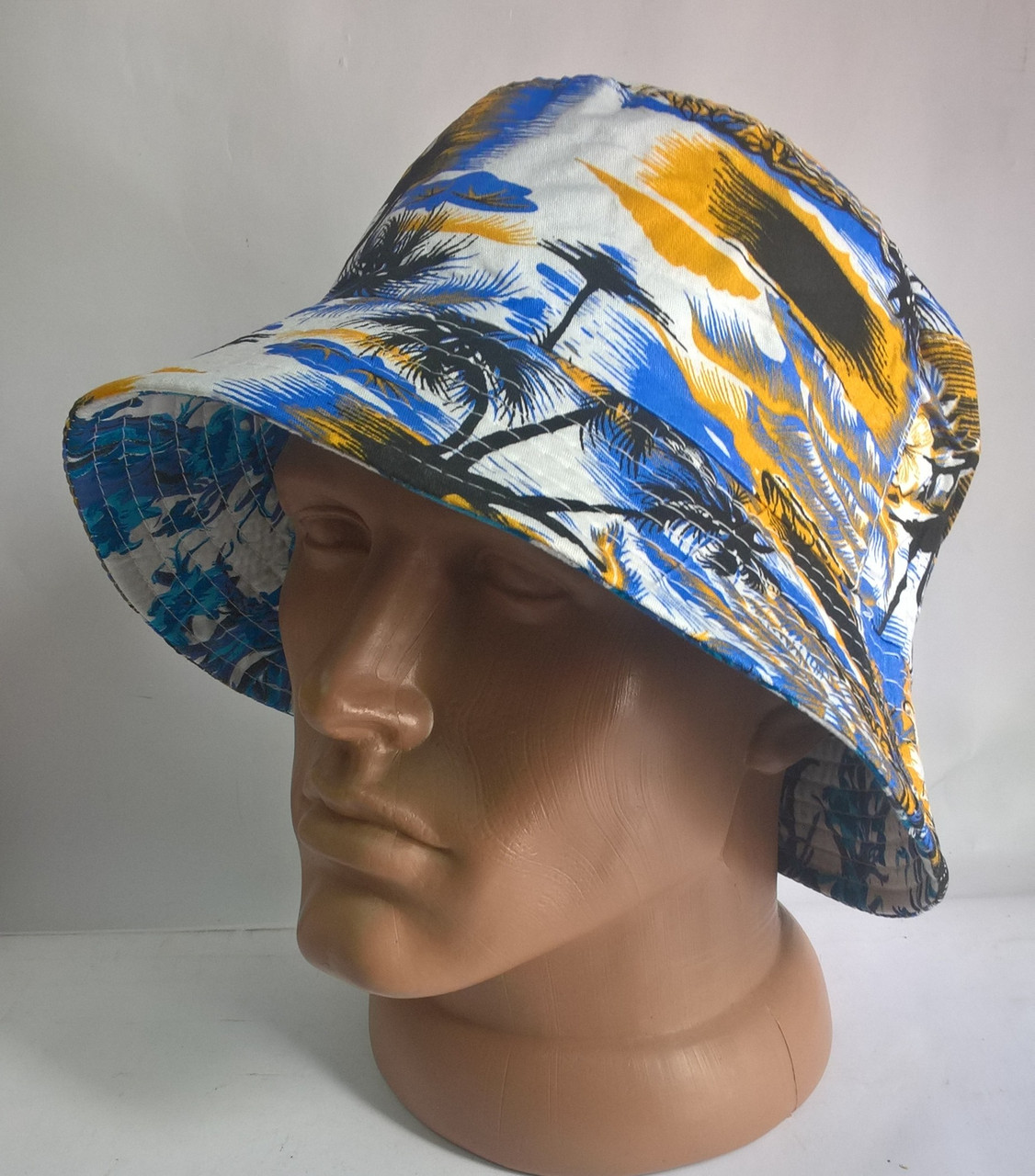 

Панама летняя двухсторонняя из натуральной ткани Пальмы/Цветы синий Snapback, L (57-58) Турция Голубой/Синий/Белый