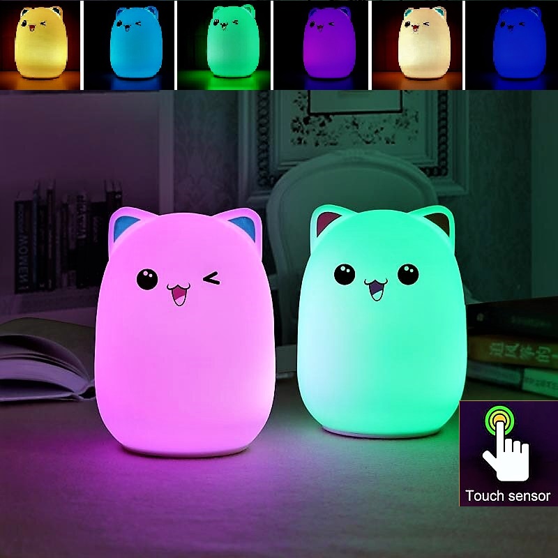 

Ночной светильник силиконовый Котик Light Cat c аккумулятором