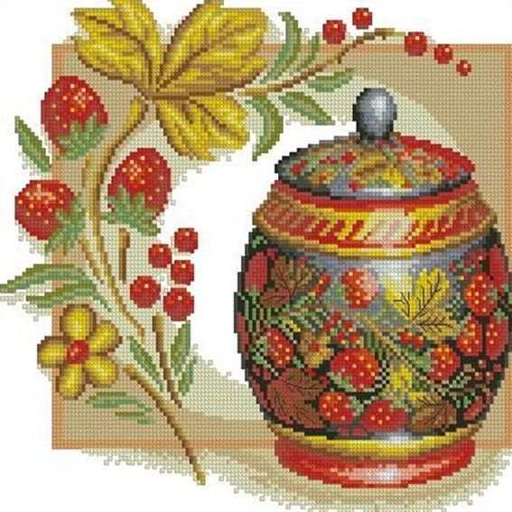 

Набор алмазная вышивка Вышивка хохлома 40x40см